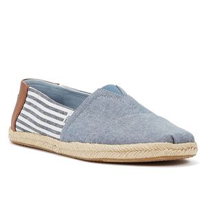 TOMS Mens Navy Chambray Stripe Alpargata Rope