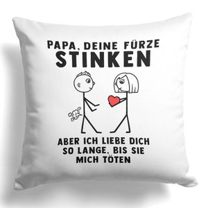 22Feels Papa Geschenk von Tochter Vater Kissen Vatertag Geburtstag Herrentag Weihnachten Deko Männer Dekoration Spruch Geschenkidee Wohnzimmer Schlafzimmer Couch