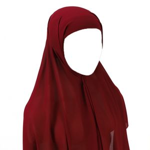 Kopftuch für Damen Lang Muslim Hijab Türkisch Khimar Schal Kopfbedeckung Damen Tuch Schal Weinrot