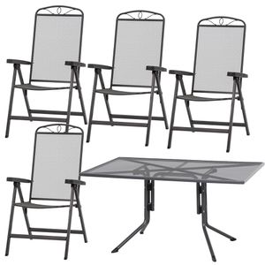 SIENA GARDEN Elda Set 5tlg Klappsessel+ Dining Tisch