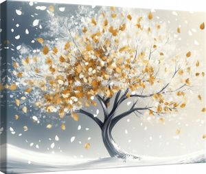 Wandbild Leinwand Bilder Abstrakt Blumen Baum 100x75 cm XXL Modern Leinwandbild Leinwandbilder Wohnzimmer Schlafzimmer