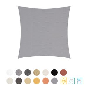 Lumaland Sonnensegel Polyester Quadrat 3 x 3 Meter Hellgrau