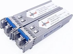 Elfcam - 2er-Pack SFP-Module 1,25 Gbps - LC/UPC Duplex Singlemode OS2 1310nm, bis zu 10 km, Hochleistungs-Glasfaser-Transceiver
