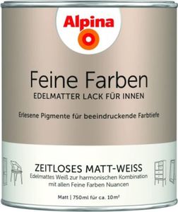 Alpina Feine Farben Lack Zeitloses Matt-Weiss edelmattes weiß 750 ml