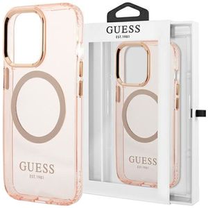 Guess Cover pink Gold Outline Translucent MagSafe Handyhülle für iPhone 13 PRO Max 6,7"