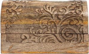 HOMLA Szkatułka na biżuterię FLOAR drewniana żłobiona 19x11x11 cm