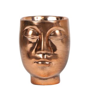 Kolibri Home | Face-2-face Blumentopf - Bronzen Keramik Ziertopf Ø9cm