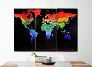 Weltkarte  auf Leinwand  MAPS IN MINUTESÙ - Rainbow(80x120cm) gerahmt