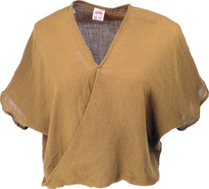 Musselin Boho Bluse, Overzise Baumwollbluse, Maxibluse - Curry, Damen, Gelb, Baumwolle, Blusen & Tunikas