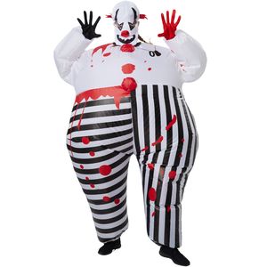 Aufblasbares Kostüm Horror-Clown - schwarz/weiß