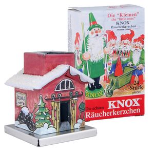 KNOX - Mini Räucherhaus The Little One Motiv Heizhaus mit Räucherkerzen Bunte Mischung - Inhalt 24 Stück, Größe S (Klein)