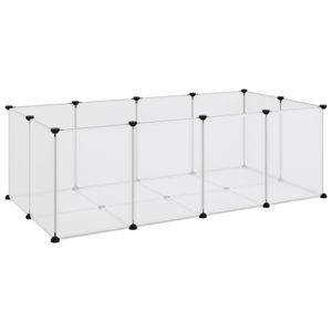 vidaXL Klietka pre malé zvieratá Transparentná 144x74x46,5 cm PP a oceľ