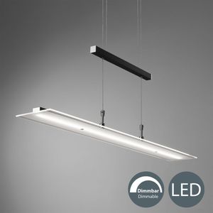 LED Pendelleuchte höhenverstellbar Hängelampe Esstisch-Lampe schwarz Glas 20W
