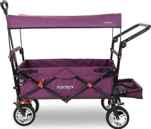 FUXTEC Bollerwagen FX-CT800 mit UV-geschütztem Sonnendach,Schiebegriff & Innenraumverlängerung Purpur