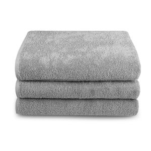 Tuva Home SET 3 ks Sivé uteráky 100x200cm do SPA, bavlnené froté uteráky, 100% bavlna, uterák na masážny stôl, uterák na ležadlo, plážový uterák, veľký sivý uterák
