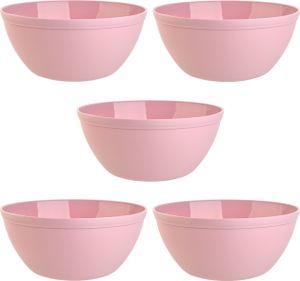 5er Set Schalen Müslischalen Dessertschalen Salatschale Suppenschale Reisschale Bowl in Farbe rosa aus Kunststoff BPA-frei groß 900 ml