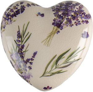 Clayre & Eef Dekoration 11x11x4 cm Violett Grün Keramik Lavendel