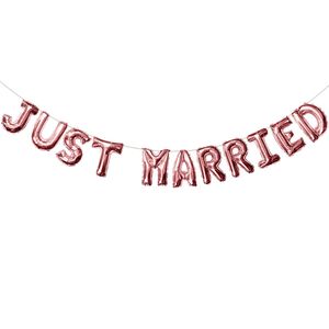 Oblique Unique Just Married Folienballon Girlande Hochzeit Deko Hochzeitsfeier Hochzeitsdeko rosé gold