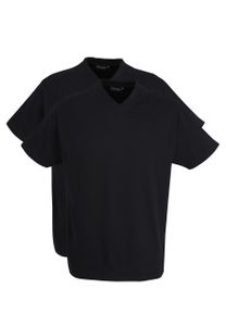 GÖTZBURG Herren T-Shirt, kurzarm, Baumwolle, Jersey, schwarz, uni, 2er Pack Größe: XXL