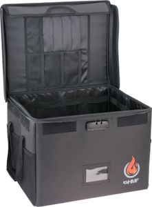 HMF 44170 Feuerfeste Dokumententasche abschließbar mit Reißverschluss, DIN A4, 44 x 37 x 31,5 cm