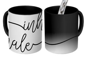 MuchoWow® Magický hrnček Magický citát - Ademen - Spreuk - Zwart vtip - "Inhale exhale" 350 ml hrnček na zmenu farby nápad na darček - Magický hrnček - fotohrnček - keramické hrnčeky - obrázky - šálka kávy - hrnček na pitie - hrnčeky na kávu
