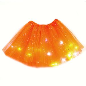 LED-Tüll-Tutu, leuchtender Rock, Ballett-Tanzrock, 40 cm, Orange
