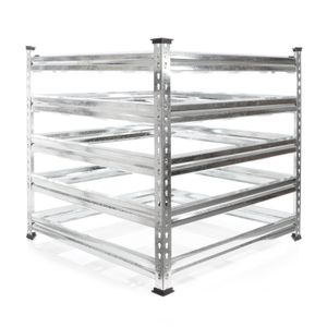 Kompostownik ogrodowy Wiltec 90 x 90 x 90 cm, metalowy kompostownik, pojemnik na 720 litrów kompostu, ocynkowany kompostownik na odpady organiczne