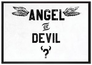 Angel or Devil Light Leinwandbild 100x70 cm im Bilderahmen | Wandbild  | Schattenfugenrahmen | Kein Poster
