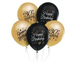30. Geburtstag schwarz gold 5 Luftballons