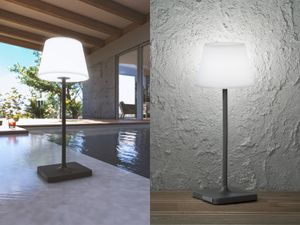 Tischleuchte MEL LED IP54 dunkelgrau 2700K L:15cm B:15cm H:39cm Ø15cm mit Touchdimmer stufenlos dimmbar