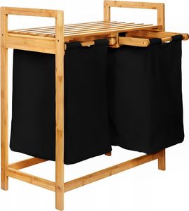 Wäschekorb Bambus Badezimmer Regal Wäscheregal Wäschesortierer Schwarz AD.CON 74X63X33cm Wäschekorb Bambus Badezimmer Regal Wäscheregal Wäschesortierer Schwarz AD.CON 74X63X33cm