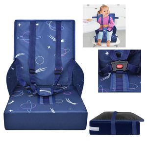 XMTECH Skladacia detská sedačka s bezpečnostnými pásmi s vysokým operadlom a nastaviteľnými popruhmi na sedadle (modrá)