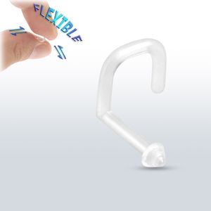 Nasen Retainer: Nasenpiercing Spirale Bioflex durchsichtig 1 mm (18 ga) Kegel (Cone)