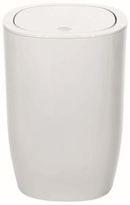 Spirella Design Kosmetikeimer "Pure" Treteimer Schwingdeckeleimer Abfallbehälter mit Schwingdeckel 5 Liter (ØxH): 17 x 25 cm Weiß