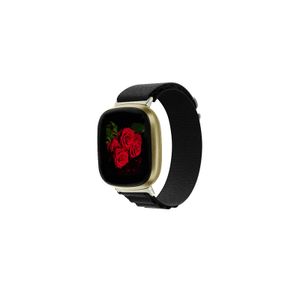 INF Uhrenarmband Nylon Schwarz Fitbit Versa 3
