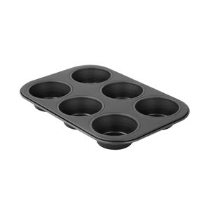 Zenker Muffinform 6er Backblech PURE, für saftige Muffins & Cupcakes, Muffinblech (Farbe: schwarz), Menge: 1 Stück