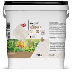 REAVET Hühner Glück, Feinkost Hühnerfutter 2,5kg mit Bachflohkrebsen - Hühner Delikatesse, Natürliche Belohnung & Futterabwechslung für Hühner, Ohne Zusätze