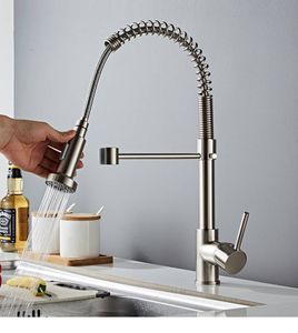 Wasserhahn Küche Ausziehbar, Küchenarmatur mit Spiralfeder 360°,Wasserhahn Küche, Zwei Funktionen Brause,grau,