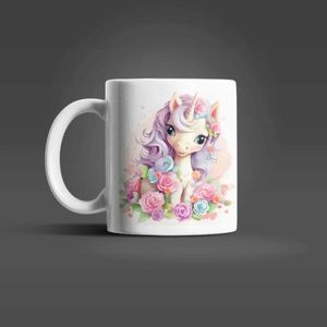 Süßes Einhorn Kinder Teetasse Tasse Geschenkidee 330 ml – Einhorn-03