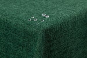 Tischdecke Leinenoptik Lotuseffekt abwaschbar mit gerader Saumkante 160x160 eckig in dunkelgrün