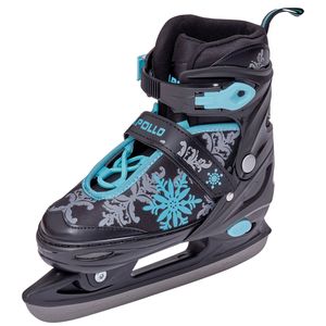Apollo Ice Skates X Pro | verstellbare Schlittschuhe für Damen, Kinder und Jugendliche | schicke Eislaufschuhe Damen, 3 Größen (31 bis 42) | Schlittschuhe Kinder Schwarz/Mint- Größe (31-34)