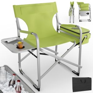 ONBEST Campingstuhl | mit 16L Kühltasche | Seitentisch | 150 kg | Getränkehalter | Oxford 600D*300D Gewebe