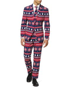 Mr. Nordic Weihnachtsanzug für Herren von Opposutis blau-rot-weiss