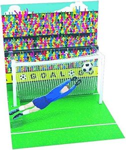 Pop Up 3D Geburtstag Vatertag Junge Glückwunschkarte PopShot Silber Fußball 13x13cm
