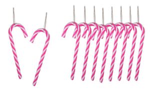 10 Stück Christbaumschmuck Zuckerstange zum Hängen Weihnachtsdeko Pink Weiss