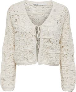 ONLY Gehäkelte Kurzjacke mit Schnürung und Langarm Größe: S ONLY Gehäkelte Kurzjacke mit Schnürung und Langarm Größe: S