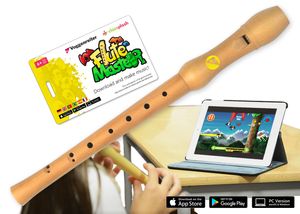 Flute Master (App) mit Blockflöte aus Bergahorn (bar. GW)
