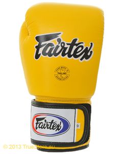 Fairtex Boxhandschuhe Leder Tight Fit (BGV1),Gelb 12 Unzen