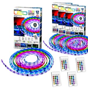 Starlyf Bionic LED Stripe 4er Pack - Lichterkette, LED Lichtband, Farbwechsel Leiste, 16 Farben, 4 Modi, Fernbedienung