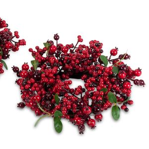 Formano Deko-Kranz Rote Beeren aus Reißiggeflecht, 35cm, 1 Stück, Rot-Grün
